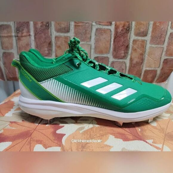 New Adidas  Icon 7 Metal Baseball Cleats Green Men’s Size 15 - Picture 1 of 7